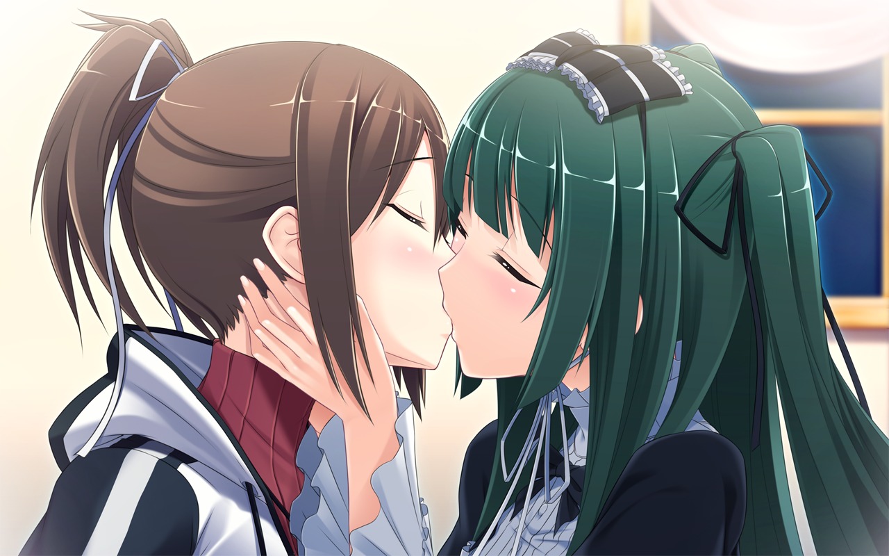 Schoolgirls kissing spitting sucking tongues nipples compilation