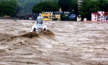 Floods in India : Shiva statue being washed away once more in Rishikesh, Haridwar in Uttarakhand