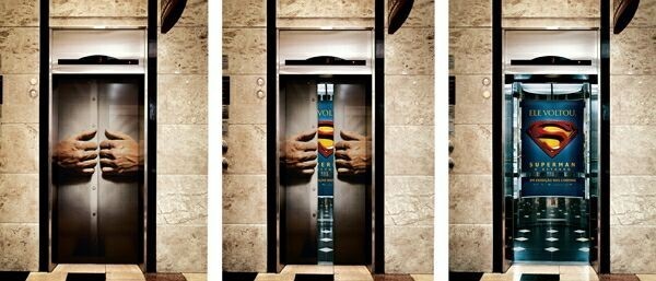 креативная реклама в лифте