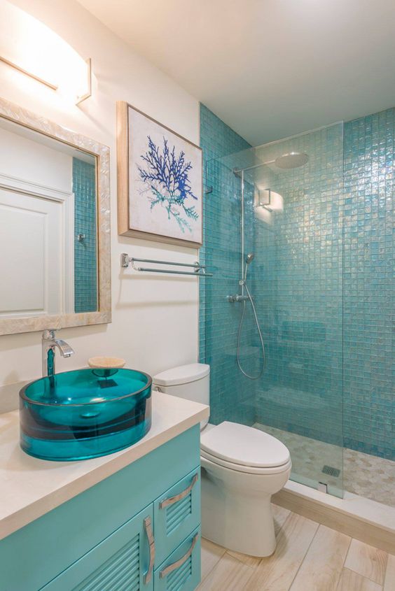 Бирюзовая Ванная комната - нюансы дизайна
