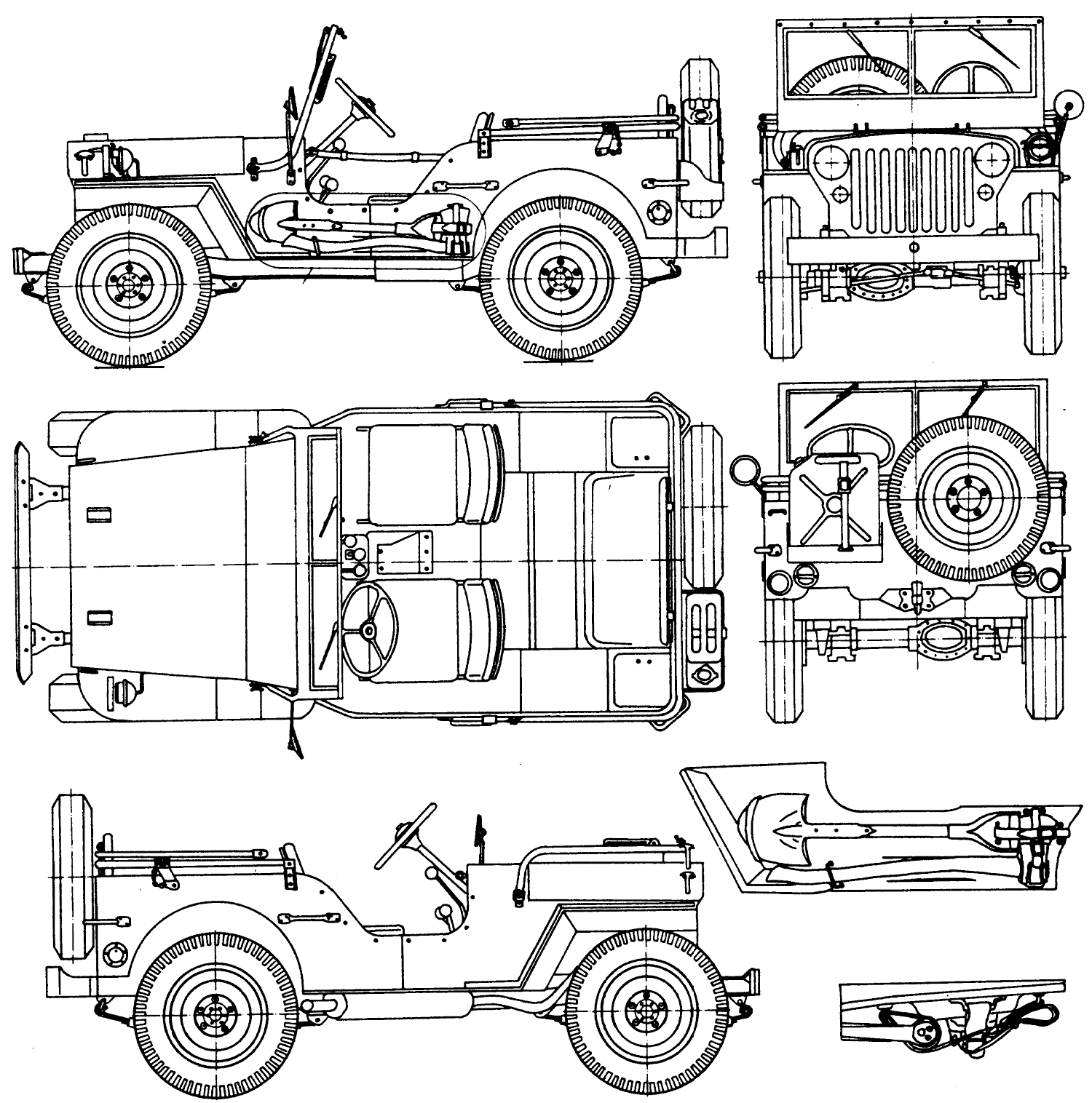 Jeep Wrangler Willys чертежи